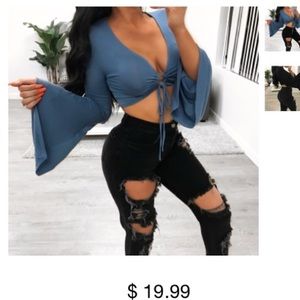 Bell sleeve crop top